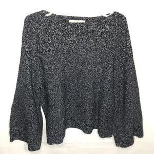 Loft navy and white sweater with bell sleeves Size L